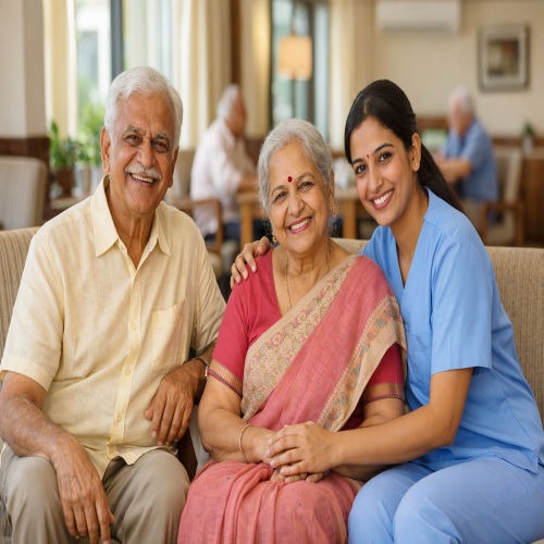 Best old age home in Vijayawada with professional caregivers assisting elderly residents